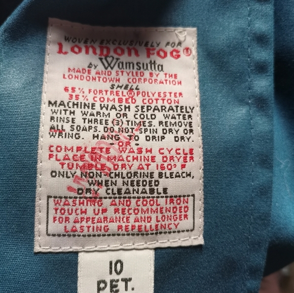 London Fog  Vintage Trench Coat with Scarf  10P - Picture 7 of 8